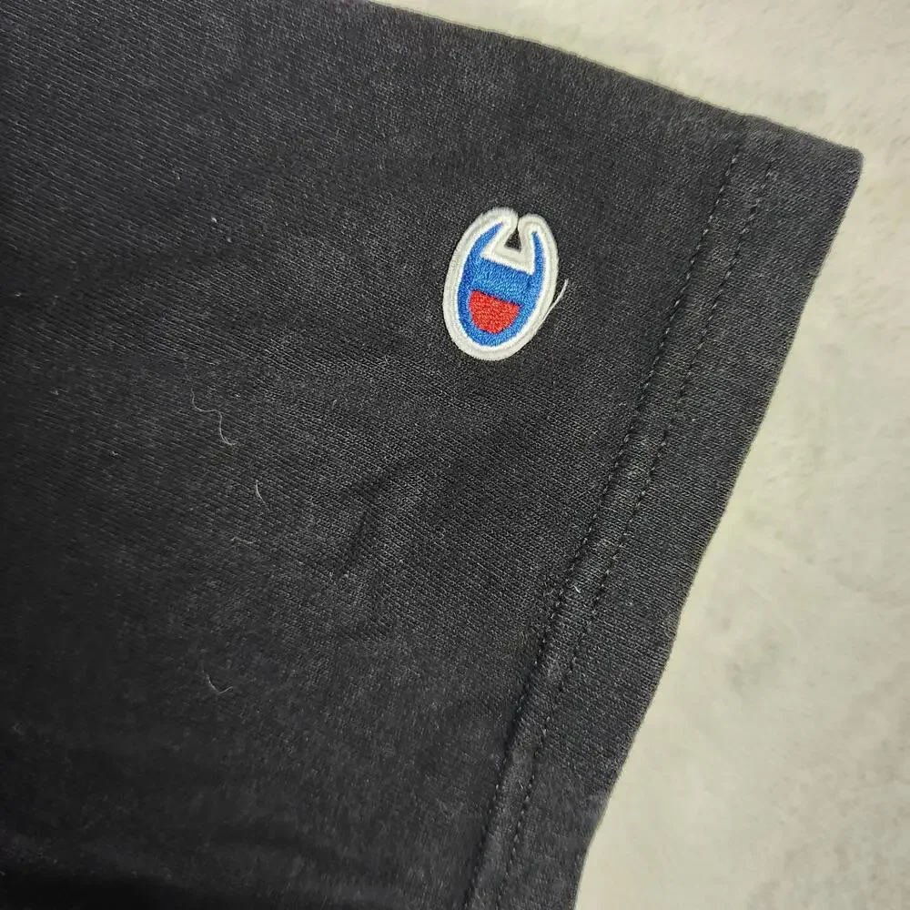 Champion Logo Tshirt‎ Short Sleeve Black Size Large - Picture 4 of 9